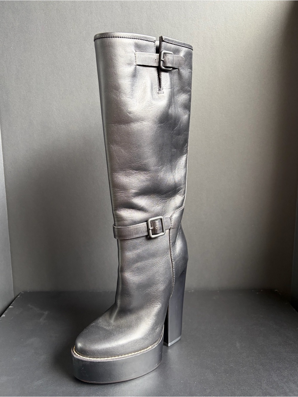 BALENCIAGA knee high platform boots